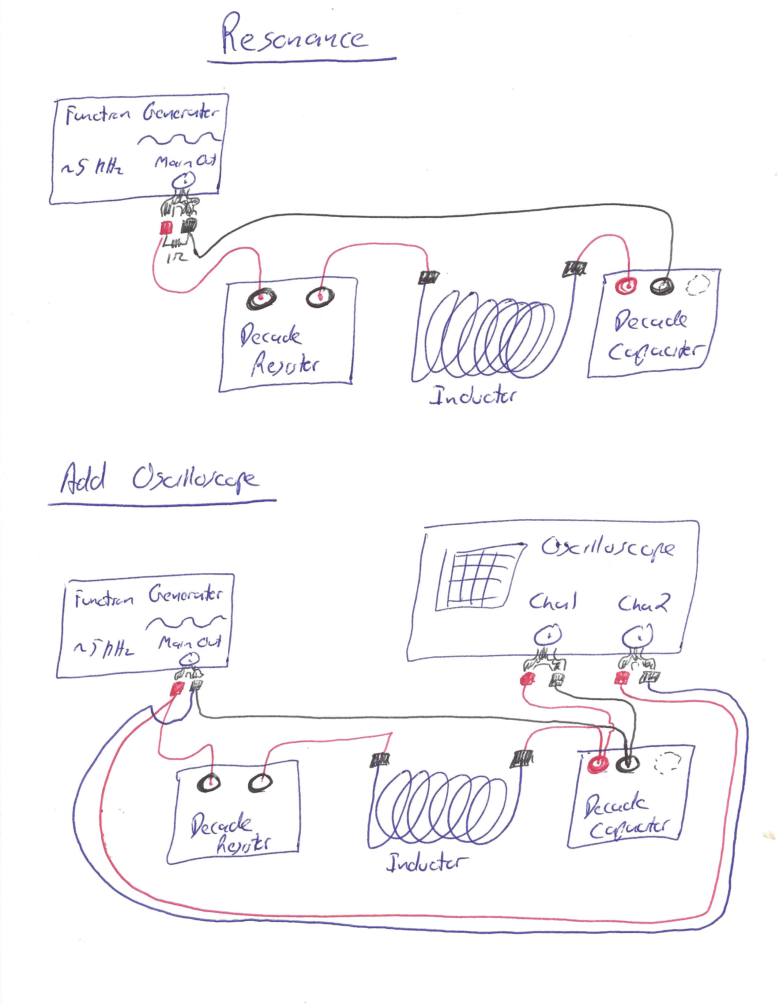 Part 2 Circuit with Oscilloscope across the Capacitor